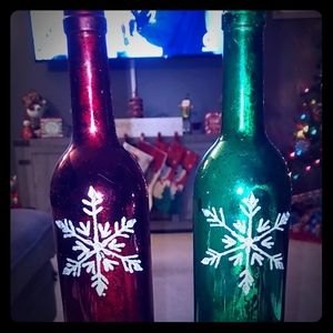 Christmas wine bottles